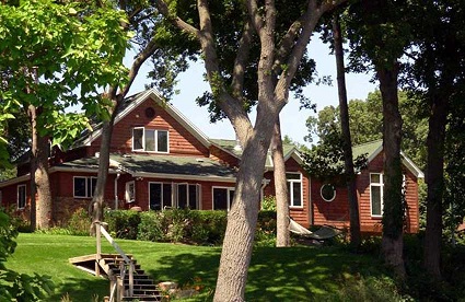 red house exterior